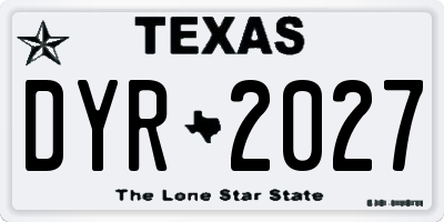 TX license plate DYR2027