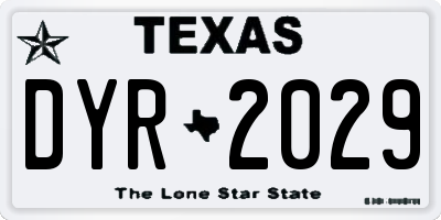 TX license plate DYR2029