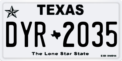 TX license plate DYR2035