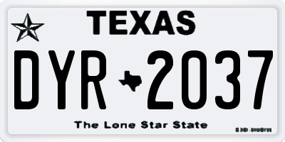 TX license plate DYR2037