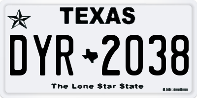 TX license plate DYR2038