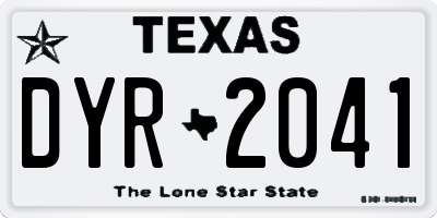 TX license plate DYR2041