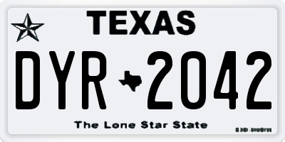 TX license plate DYR2042