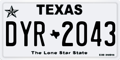 TX license plate DYR2043