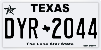 TX license plate DYR2044