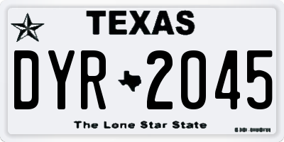 TX license plate DYR2045