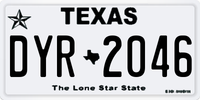 TX license plate DYR2046