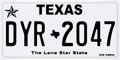 TX license plate DYR2047