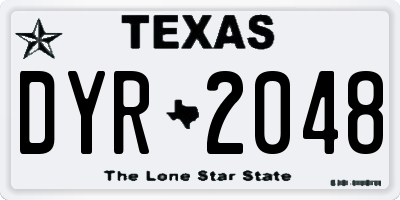 TX license plate DYR2048