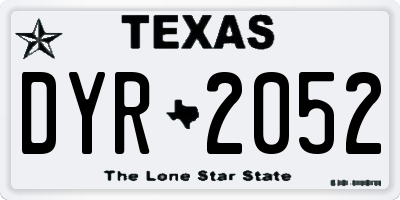 TX license plate DYR2052