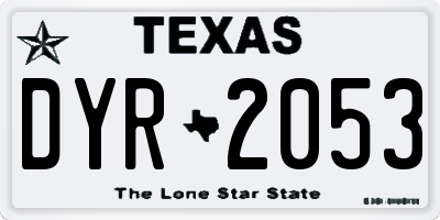TX license plate DYR2053