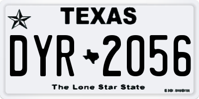 TX license plate DYR2056