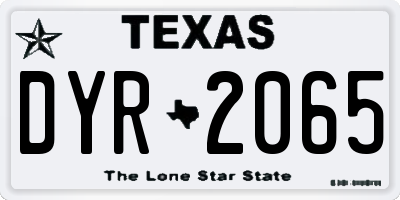 TX license plate DYR2065