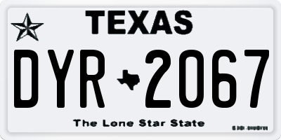 TX license plate DYR2067