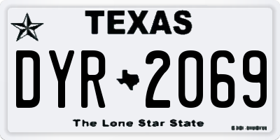 TX license plate DYR2069