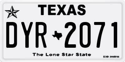 TX license plate DYR2071