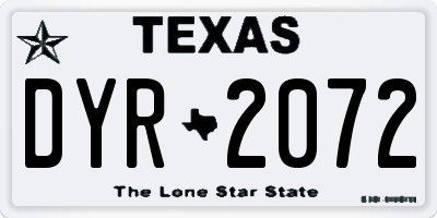 TX license plate DYR2072