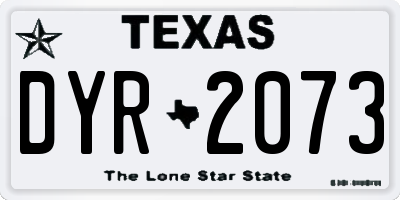 TX license plate DYR2073