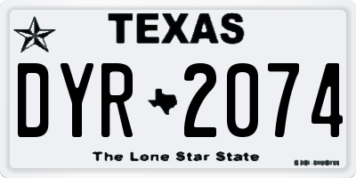 TX license plate DYR2074