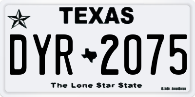 TX license plate DYR2075