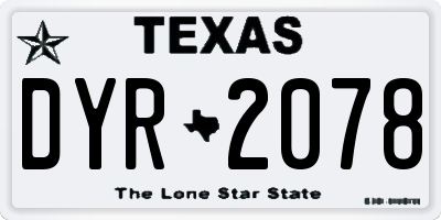 TX license plate DYR2078