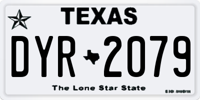 TX license plate DYR2079
