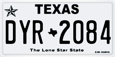 TX license plate DYR2084