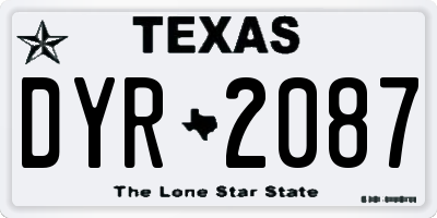 TX license plate DYR2087