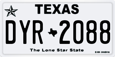 TX license plate DYR2088