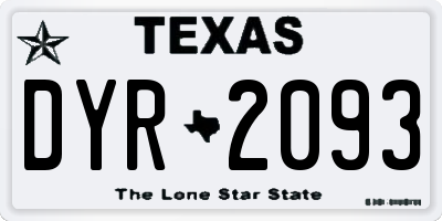 TX license plate DYR2093