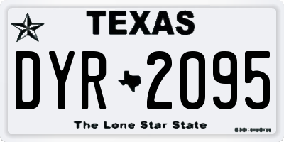 TX license plate DYR2095
