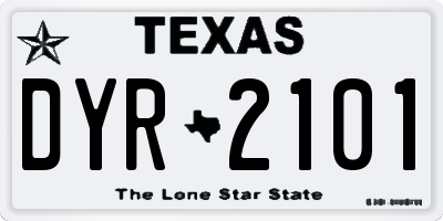 TX license plate DYR2101