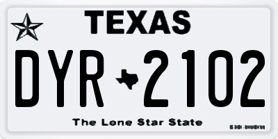 TX license plate DYR2102