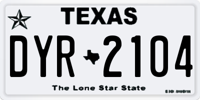 TX license plate DYR2104