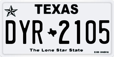 TX license plate DYR2105