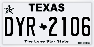 TX license plate DYR2106
