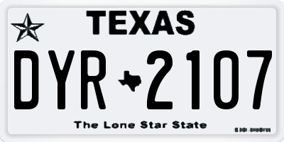 TX license plate DYR2107