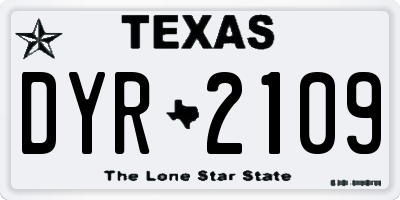 TX license plate DYR2109