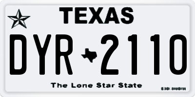 TX license plate DYR2110