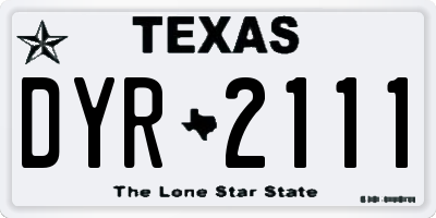 TX license plate DYR2111