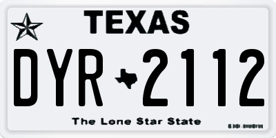 TX license plate DYR2112