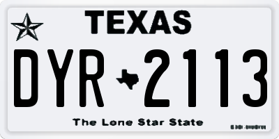 TX license plate DYR2113