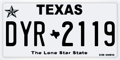 TX license plate DYR2119