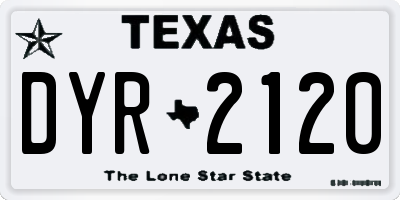 TX license plate DYR2120