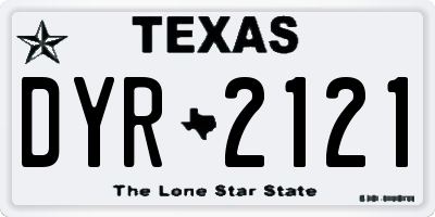 TX license plate DYR2121