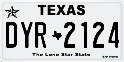 TX license plate DYR2124