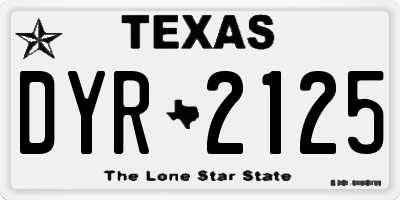 TX license plate DYR2125