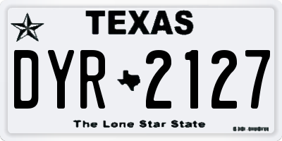 TX license plate DYR2127