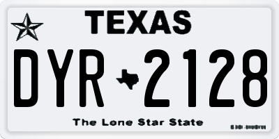 TX license plate DYR2128