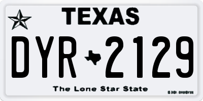 TX license plate DYR2129